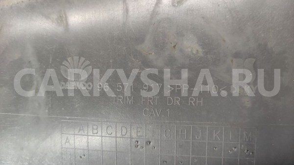 Обшивка двери передняя правая Дэу Матиз Daewoo Matiz оригинальный номер 96571917